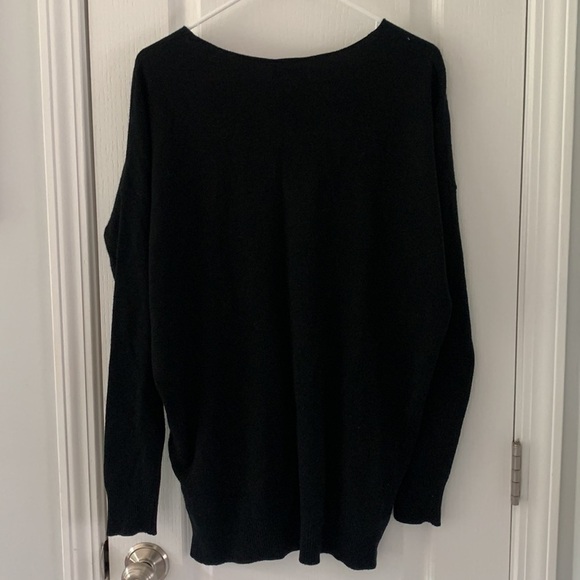 & Merci‎ Black v neck pullover Sweater Dress S NWT casual oversized Lagenlook - Picture 6 of 10